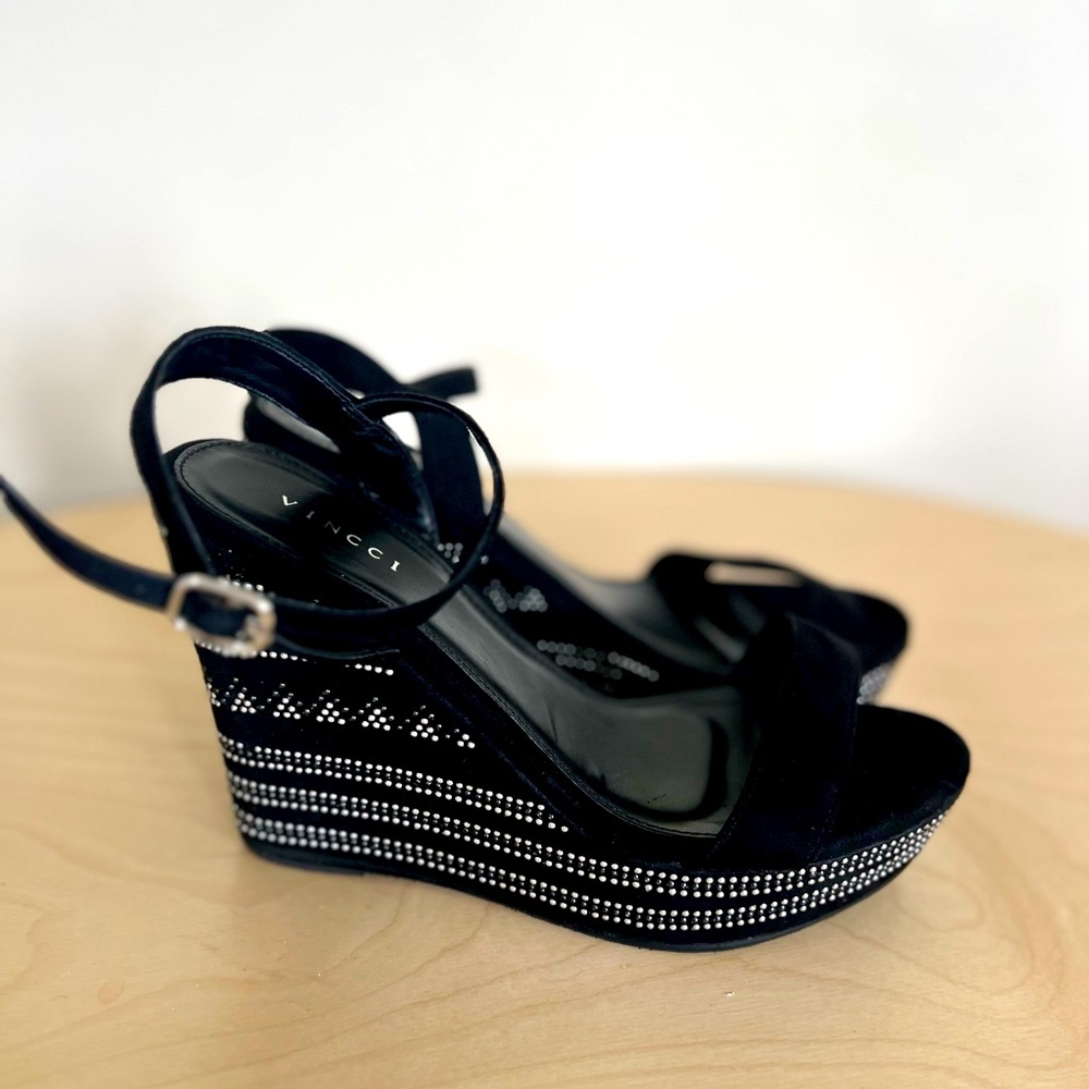 Itanian suede wedge sandals